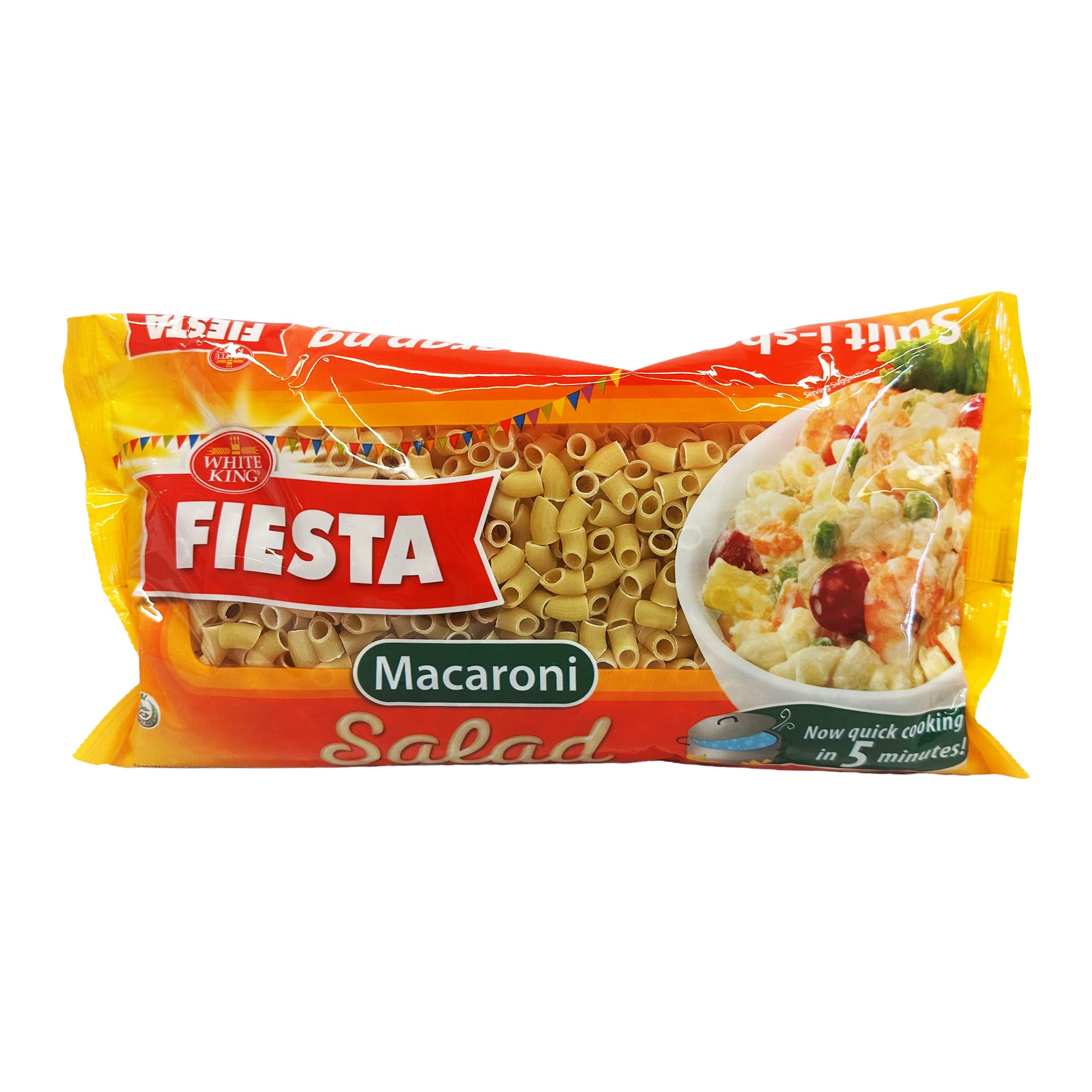 Front graphic image of White King Fiesta Salad Macaroni 14.1oz (400g)