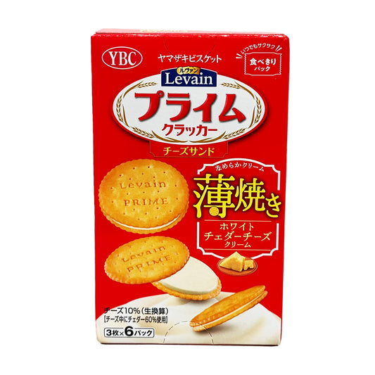 Front graphic image of YBC Levain Prime Cheese Sandwich Cracker 3.36oz (95.4g)