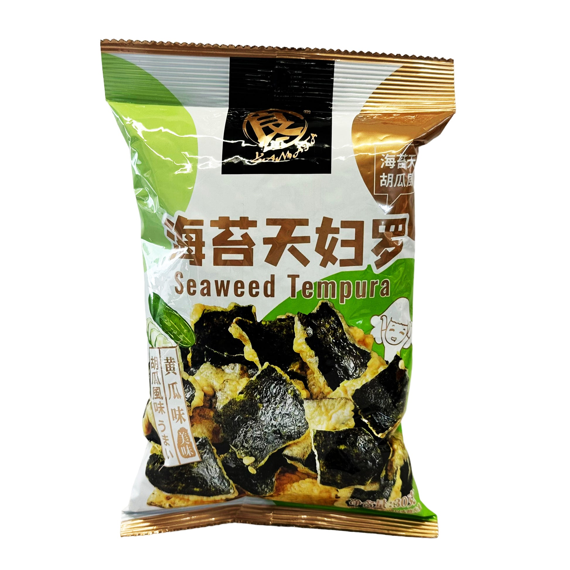 Front graphic image of Yamata Seaweed Tempura - Cucumber Flavor 1.06oz (30g)