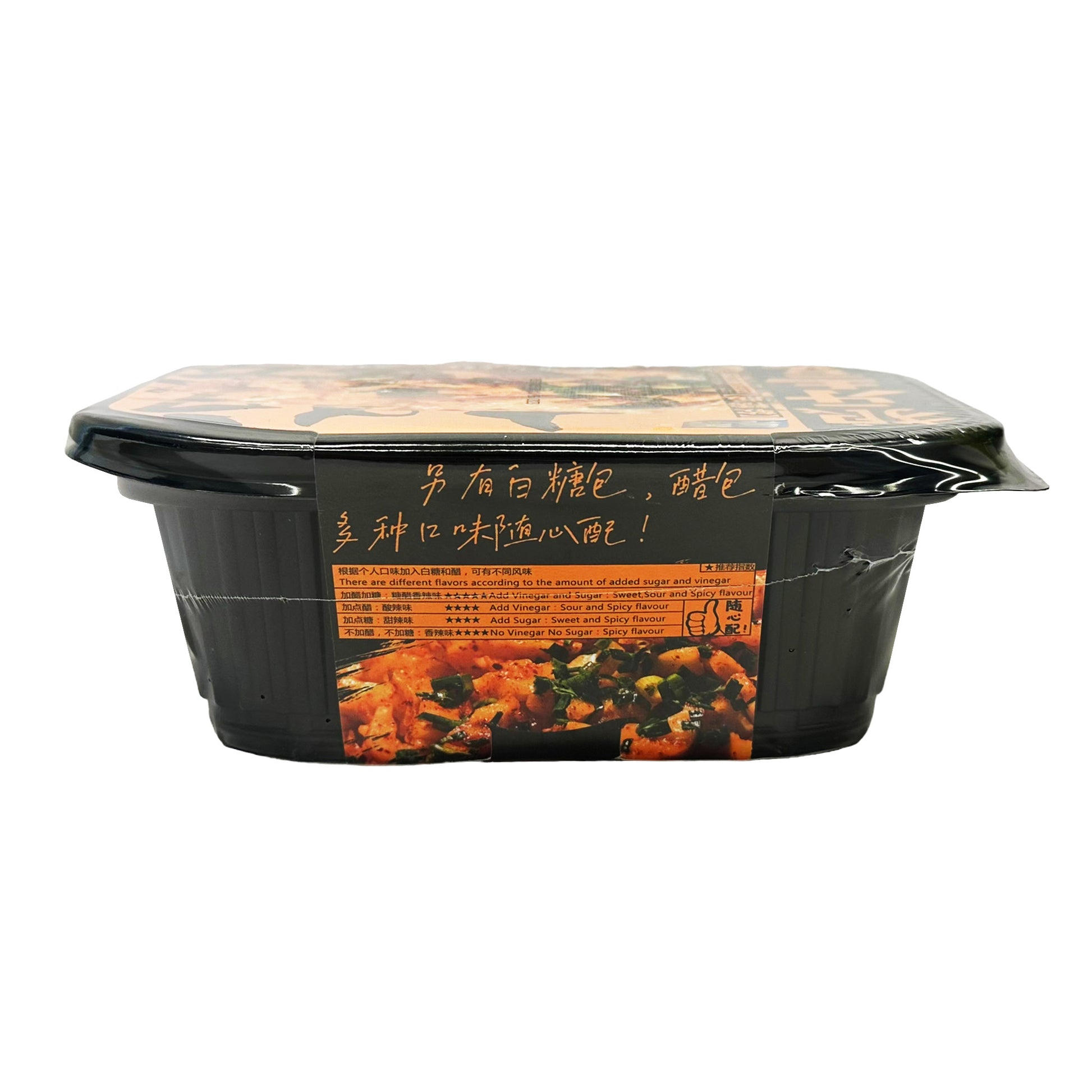 Side graphic image of Yumei Self-Heating Hot Pot - Sichuan Fried Potato 11.56oz (328g)