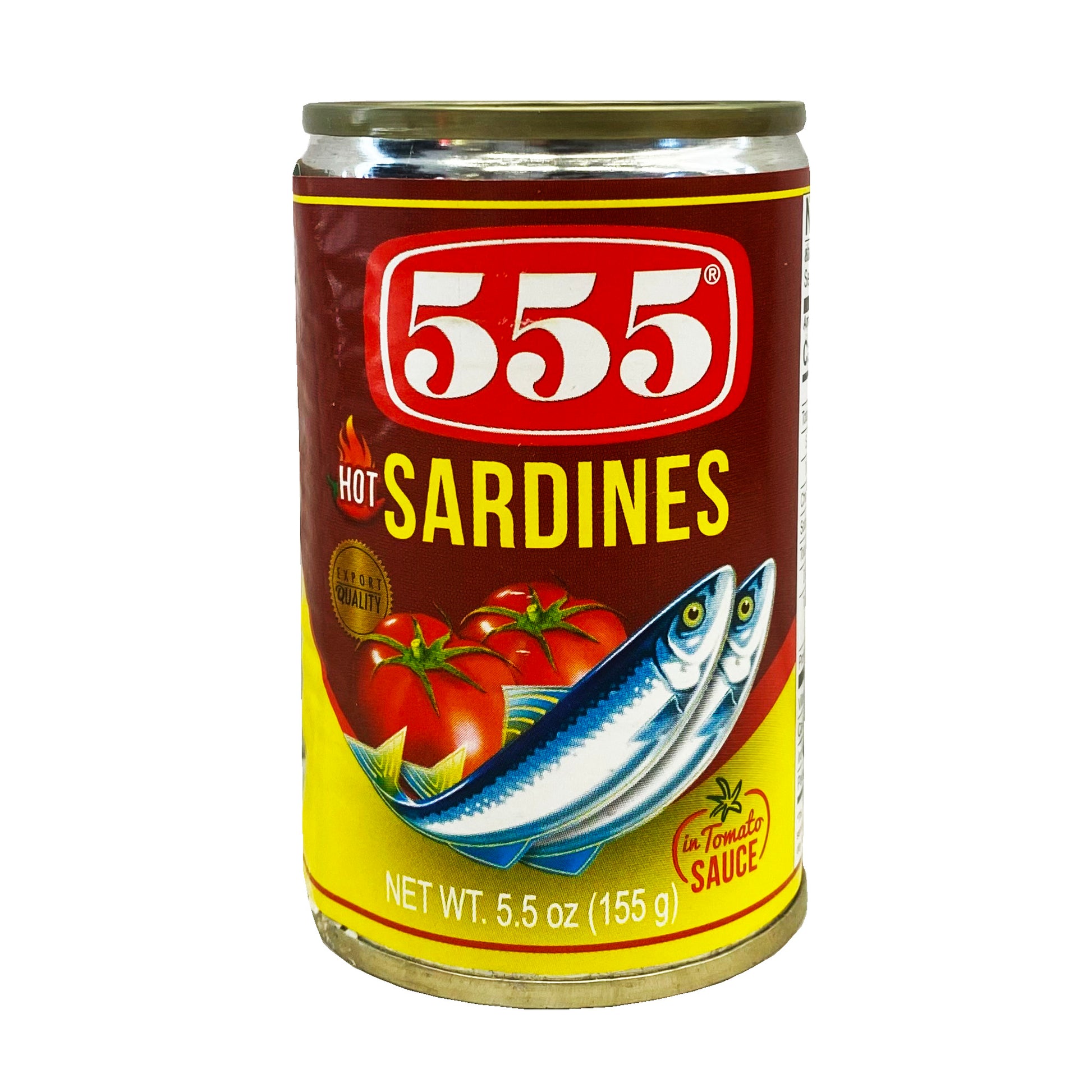 Front graphic image of 555 Sardines In Tomato Sauce - Hot 5.5oz