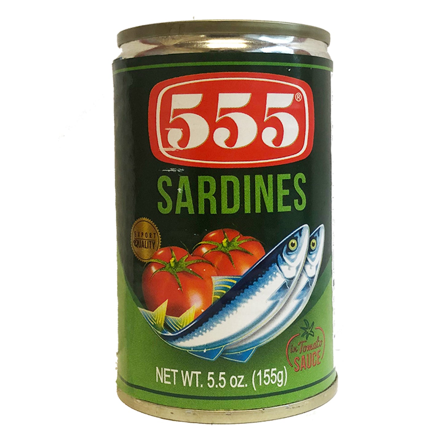 Front graphic image of 555 Sardines In Tomato Sauce - Regular 5.5oz