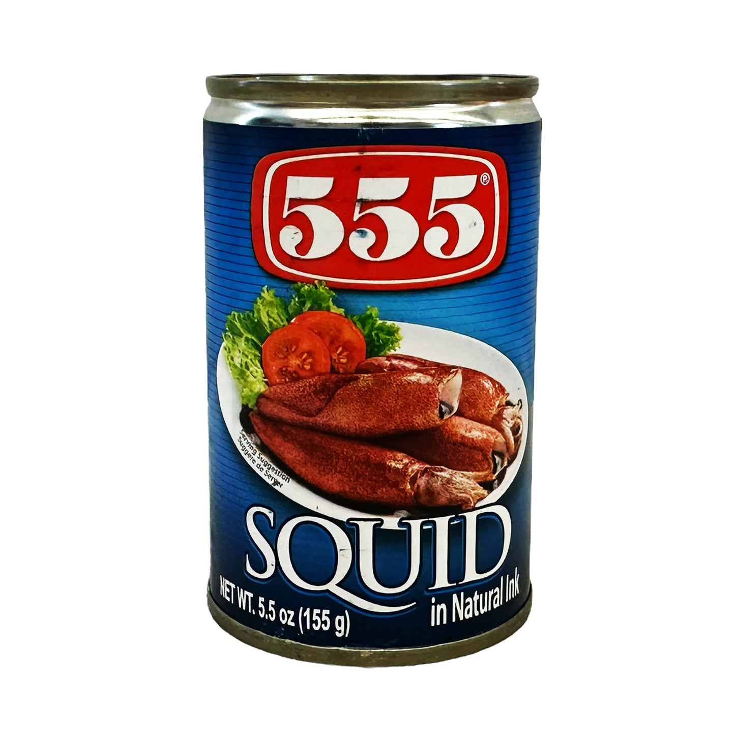 Front graphic image of 555 Squid In Natural Ink 5.5oz (155g)