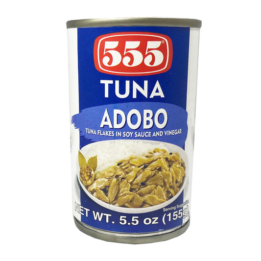 Front graphic image of 555 Tuna Flakes - Adobo 5.5oz