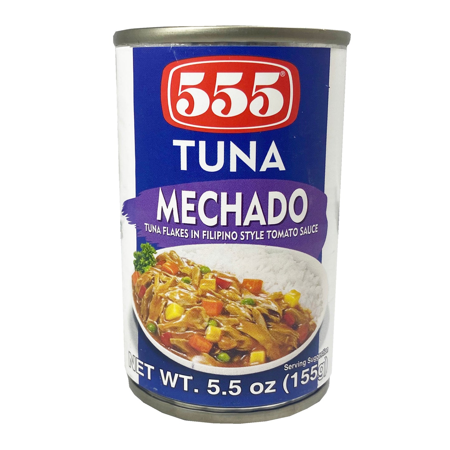 Front graphic image of 555 Tuna Flakes - Mechado 5.5oz
