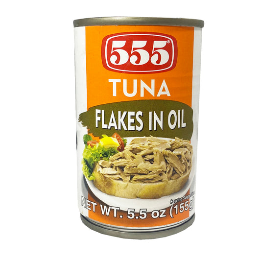 Front graphic image of 555 Tuna Flakes In Oil 5.5oz