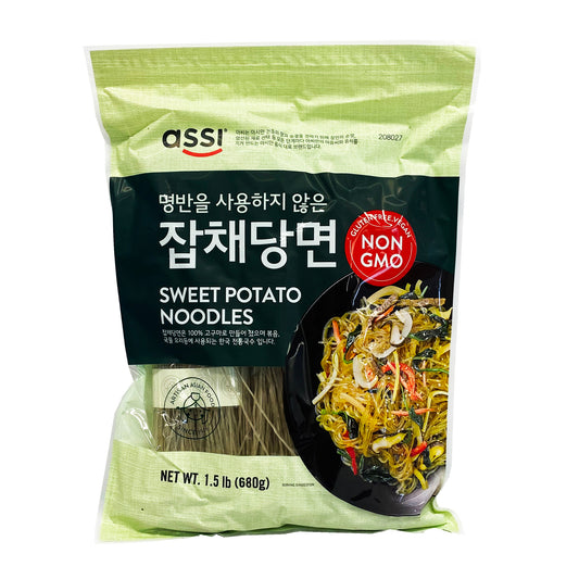 Front graphic image of ASSI Korean Japchae Noodles 23.9oz