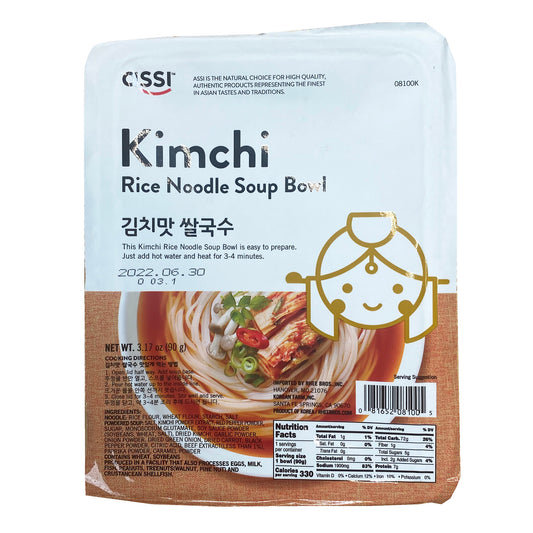 Front graphic image of ASSI Rice Noodle Soup Bowl - Kimchi Flavor 3.17oz