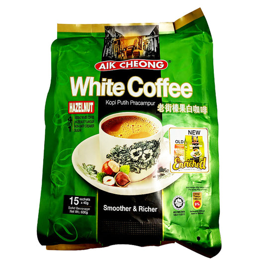 Front graphic image of Aik Cheong White Coffee Hazelnut Flavor 21.16oz