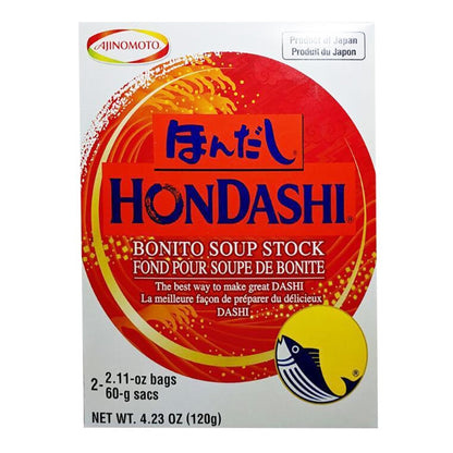 Front graphic image of Ajinomoto HonDashi Bonito Soup Stocks 4.23oz
