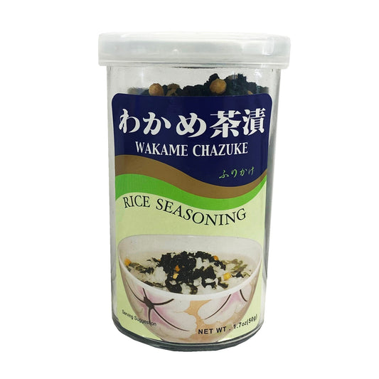 Front graphic image of Ajishima Rice Seasoning - Wakame Chazuke 1.7oz