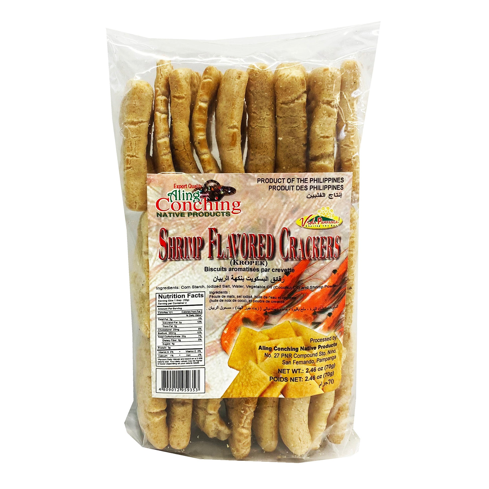 Front graphic image of Aling Conching Shrimp Crackers - Kropek 2.46oz