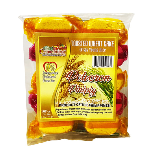 Front graphic image of Aling Conching Toasted Wheat Cake - Polvoron Pinipig 6oz