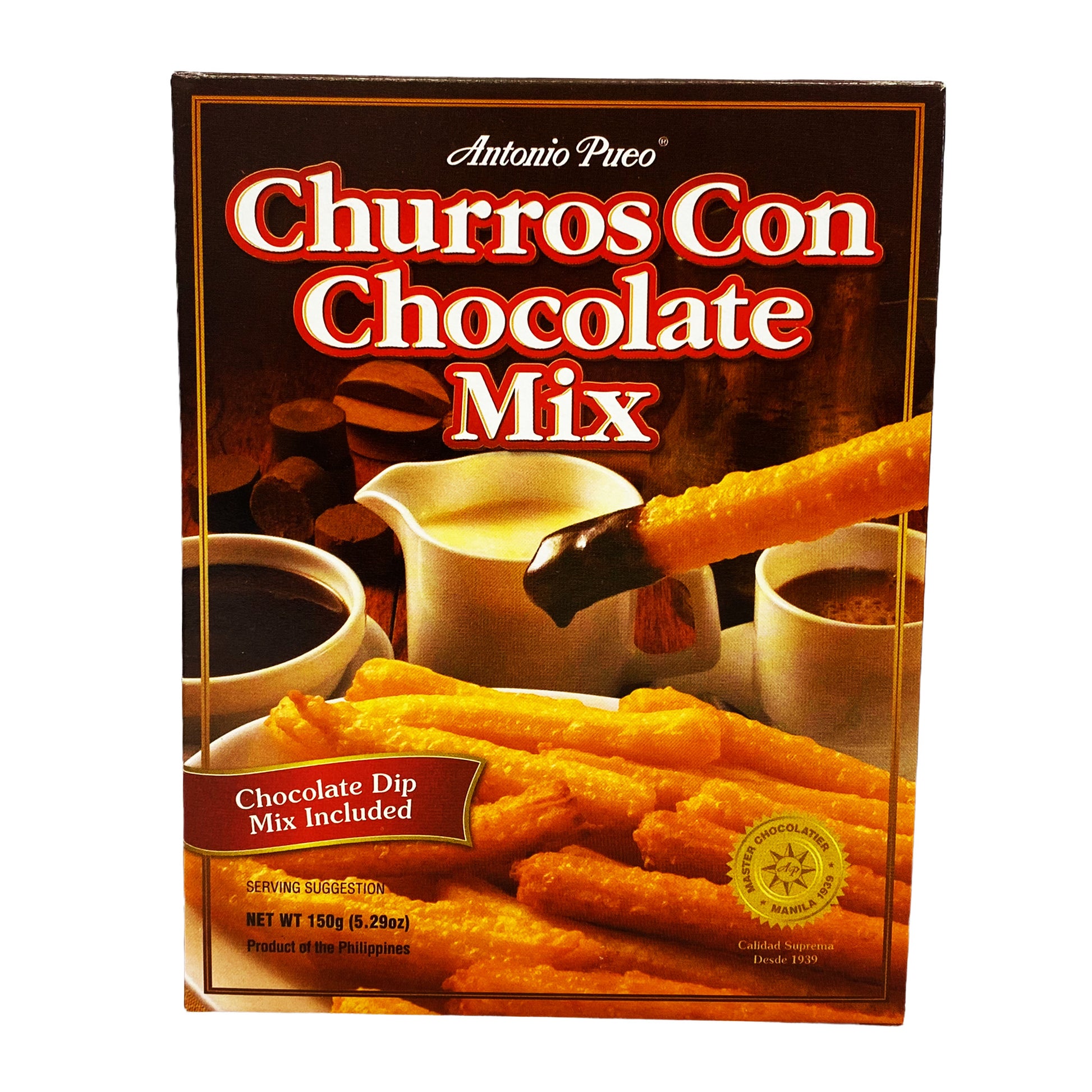 Front graphic image of Antonio Churros Con Chocolate Mix 5.29oz (150g)