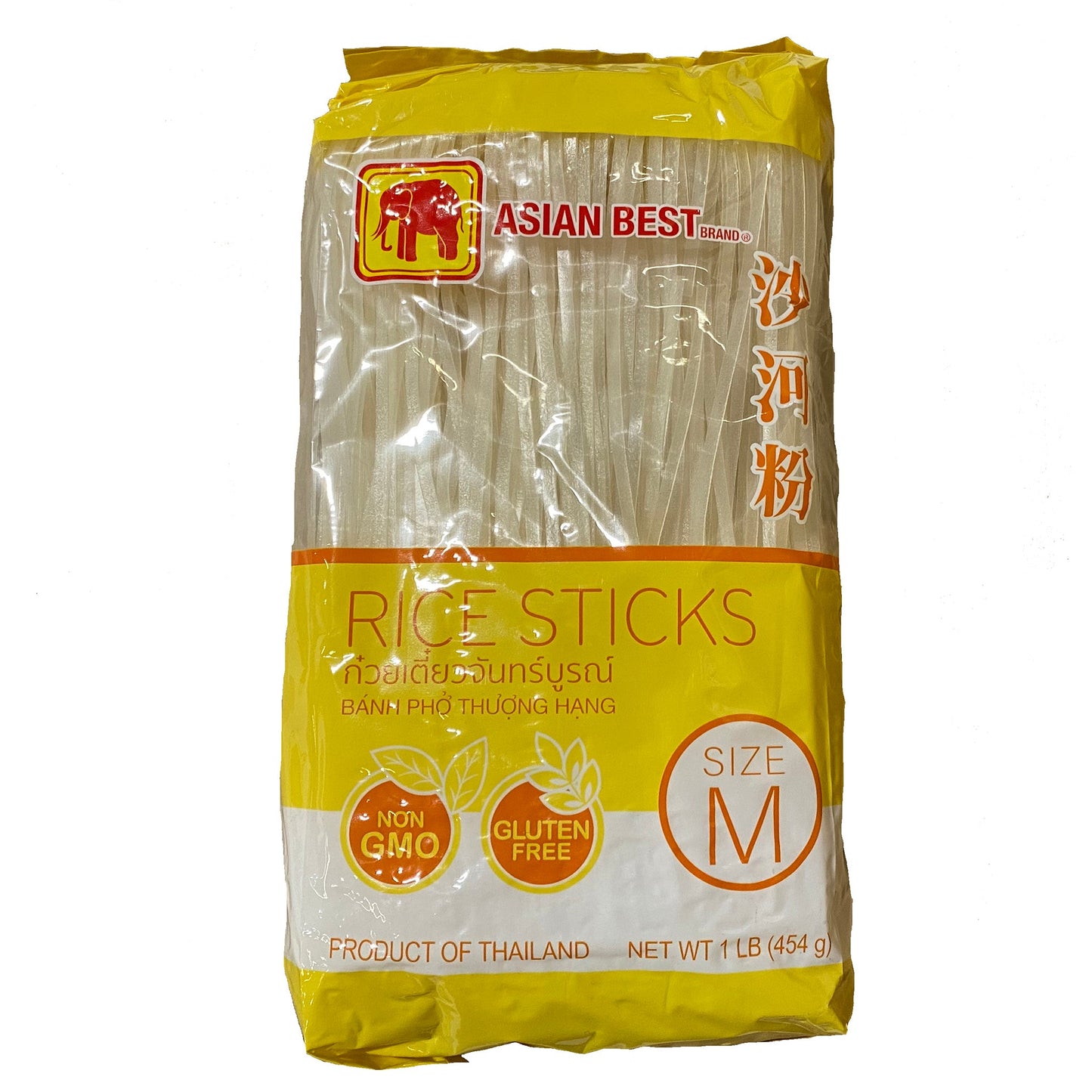 Front graphic image of Asian Best Rice Stick - Medium 16oz