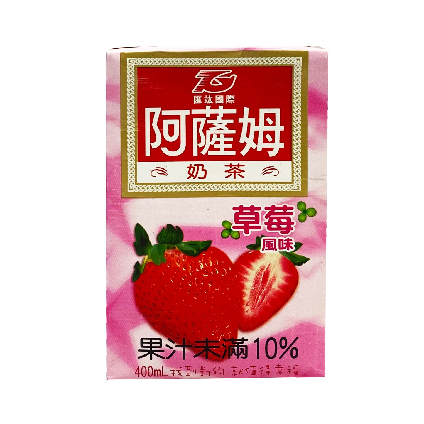 Front graphic image of Assam Milk Tea Strawberry 13.5oz - 阿萨姆 草莓奶茶 13.5oz