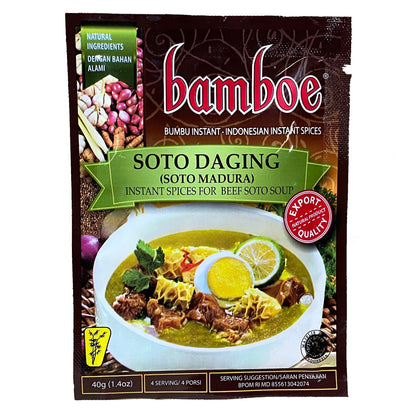 Front graphic image of Bamboe Indonesian Mix - Soto Daging 1.4oz