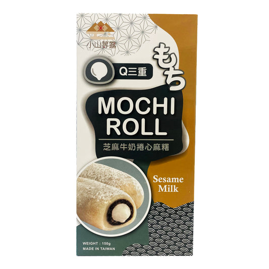 Front graphic image of Yi Xi Food Q3 Mochi Roll - Sesame Milk Flavor 5.3oz (150g)