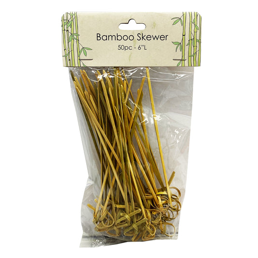 Front graphic view of Bamboo Skewer 6 inches 50pcs 