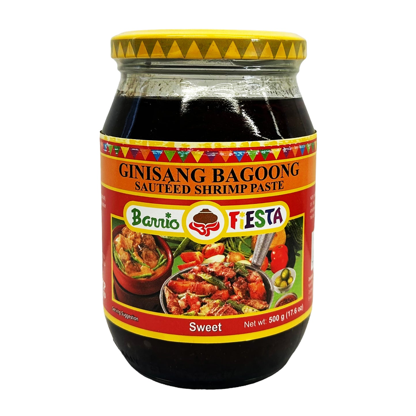 Front graphic image of Barrio Fiesta Sauteed Shrimp Paste - Ginisang Bagoong Sweet 17.65oz