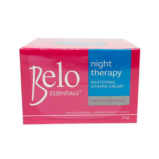 Front graphic view of Belo Night Therapy Whitening Vitamin Face Cream 1.76oz