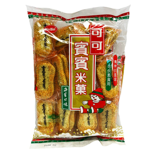 Front graphic image of Bin Bin Rice Cracker - Seaweed Flavor 5.3oz - 可可 宾宾米果 - 海苔口味 5.3oz