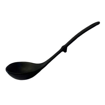 Side graphic view of Black Soup Ladle 8 Inches