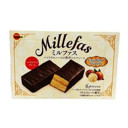 Back graphic image of Bourbon Millefas Chocolate Wafer Biscuit 3.9oz (111g)