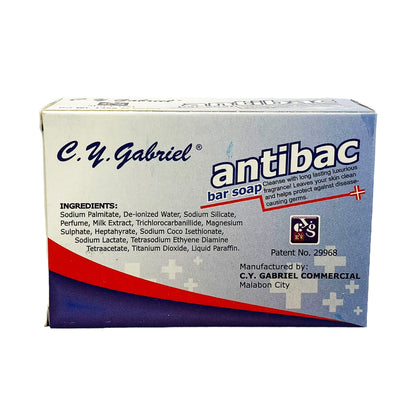 Back graphic view of CY Gabriel Antibac Bar Soap 4.76oz (135g)
