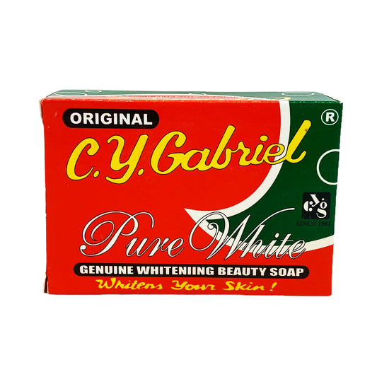 Front graphic view of CY Gabriel Pure White Genuine Whitening Beauty Bar Soap 4.76oz (135g)