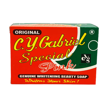 Front graphic view of CY Gabriel Special Pink Genuine Whitening Beauty Bar Soap 4.76oz (135g)