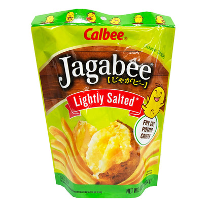 Front graphic image of Calbee Jagabee Potato Sticks - Lightly Salted Flavor 4oz