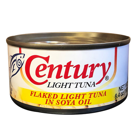 Front graphic image of Century Light Tuna Flaked In Soya Oil 6.35oz