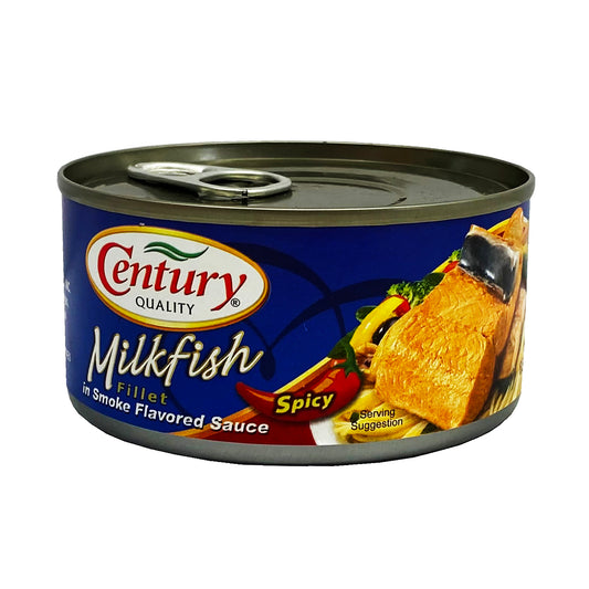 Front graphic image of Century Bangus Milkfish Fillet in Spicy Smoke Flavored Sauce 6.5oz (184g)