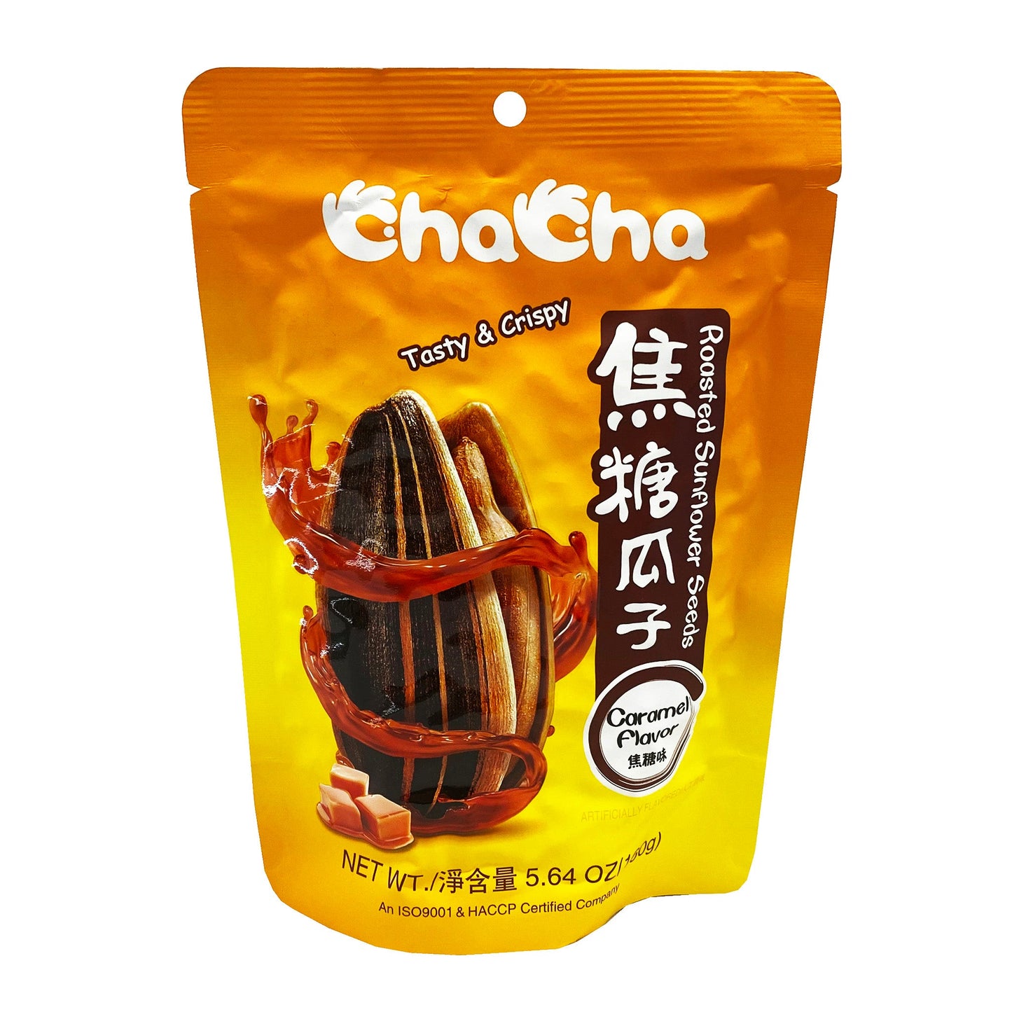 Front graphic image of ChaCha Sunflower Seeds - Caramel Flavor 5.64oz - 恰恰 瓜子 - 焦糖味 5.64oz