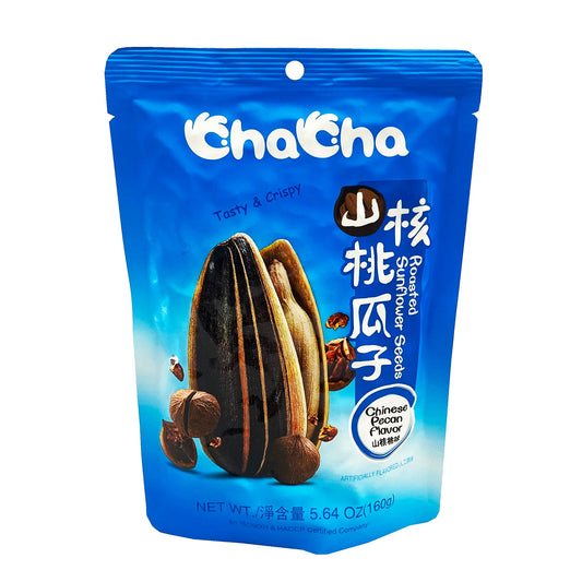 Front graphic image of ChaCha Sunflower Seeds - Chinese Pecan Flavor 5.64oz - 恰恰 瓜子 - 山核桃 5.64oz