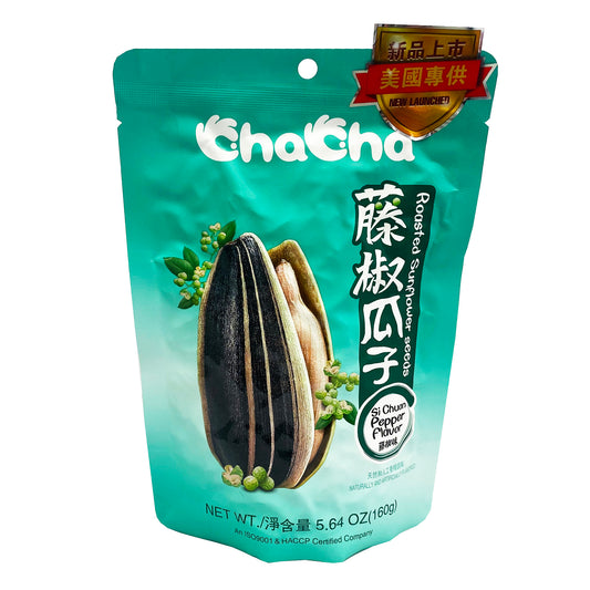 Front graphic image of ChaCha Sunflower Seeds - Sichuan Pepper Flavor 5.64oz (160g) - 恰恰 瓜子 - 藤椒味 5.64oz (160g)
