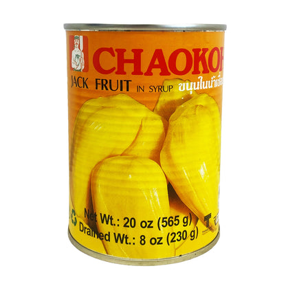 Front graphic view of Chaokoh Yellow Jackfruit In Syrup 20oz
