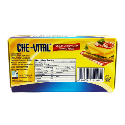 Back graphic view of Che-Vital Pasteurized Process Cheese 7oz