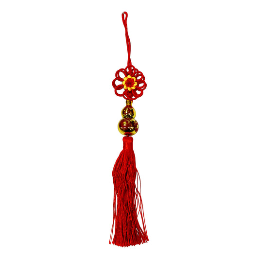 Front graphic image of Chinese New Year Lucky Knot Feng Shui Hu Lu Hanging Pendant - 10 inches