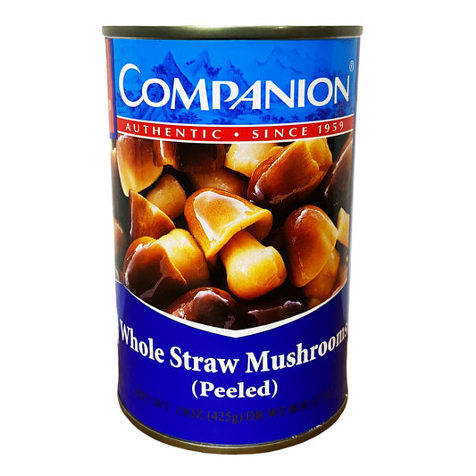Front graphic image of Companion Whole Straw Mushrooms 15oz - 良友 去皮鲜草菇 15oz