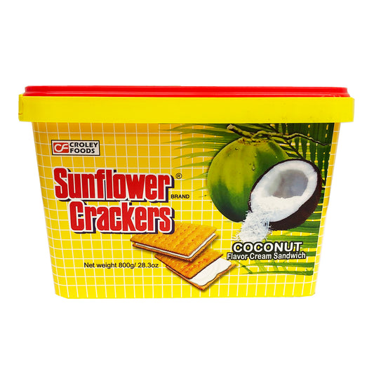 Front graphic image of Croley Foods Sunflower Crackers - Coconut Flavor 28.3oz