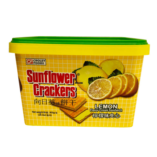 Front graphic image of Croley Foods Sunflower Crackers-Lemon Flavor 28.3oz