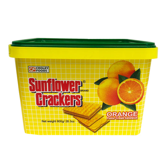 Front graphic image of Croley Foods Sunflower Crackers - Orange Flavor 28.3oz