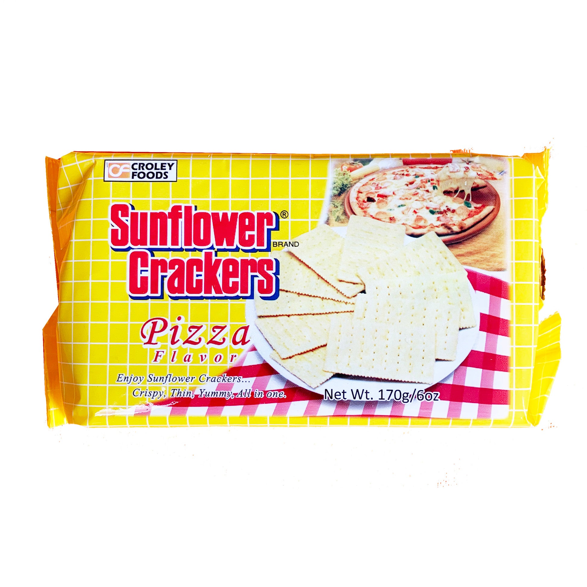 Front graphic image of Croley Foods Sunflower Crackers - Pizza Flavor 6oz