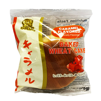 Front graphic image of D-Plus Baked Wheat Cake - Caramel Flavor 2.64oz (75g)