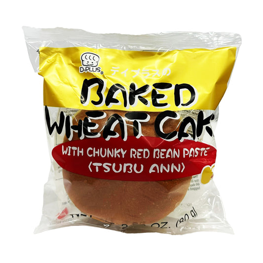 Front graphic image of D-Plus Baked Wheat Cake - Chunky Red Bean Paste 2.82oz (80g)