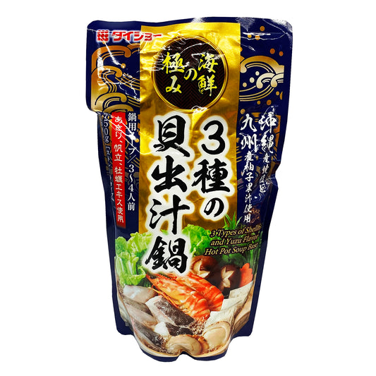 Front graphic image of Daisho Hot Pot Soup Base - Seafood Flavor 26.45oz (750g)