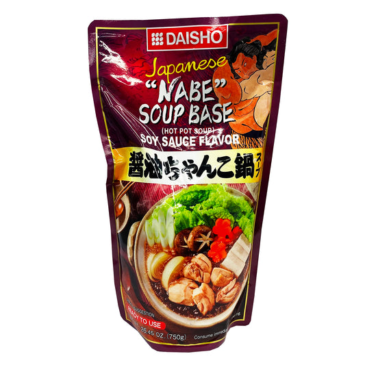 Front graphic image of Daisho Hot Pot Soup Base - Soy Sauce Flavor 26.45oz (750g)