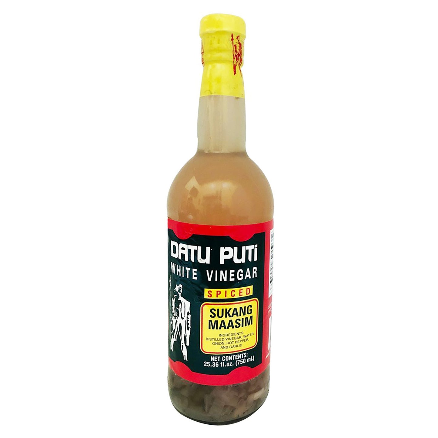Front graphic view of Datu Puti White Vinegar Spiced 25oz
